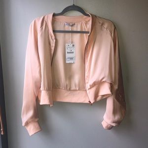 NWT Pink ZARA Satin Jacket